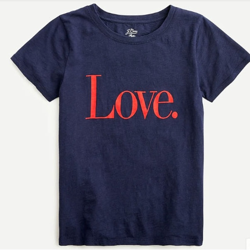 NWT J.Crew Love Vintage Cotton T-Shirt Navy Red
